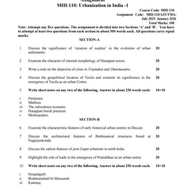 MHI 110 IGNOU Assignment