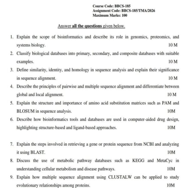 BBCS-185 QUESTION PAPER