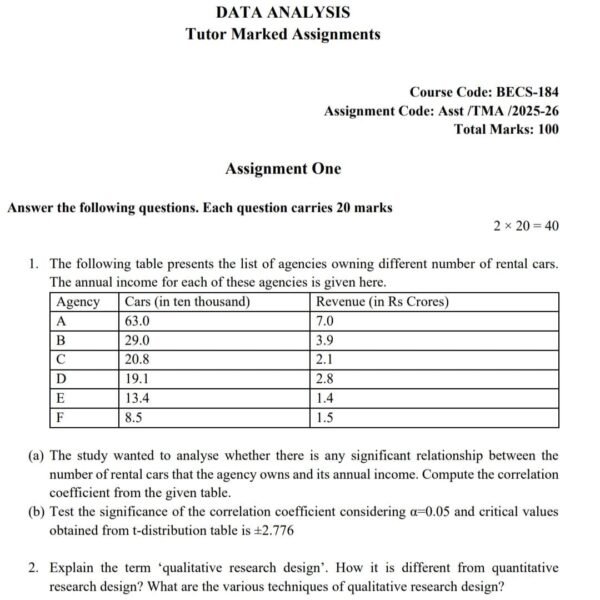 BECS 184 QUESTION PAPER