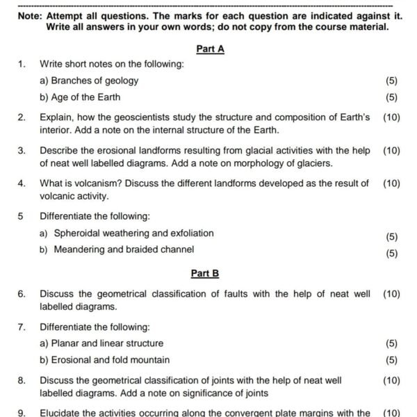 BGYCT 131 QUESTION PAPER