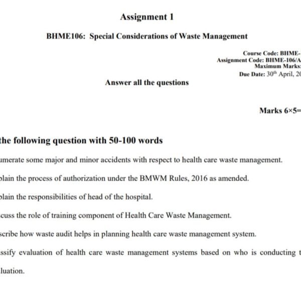 BHME 106 QUESTION PAPER