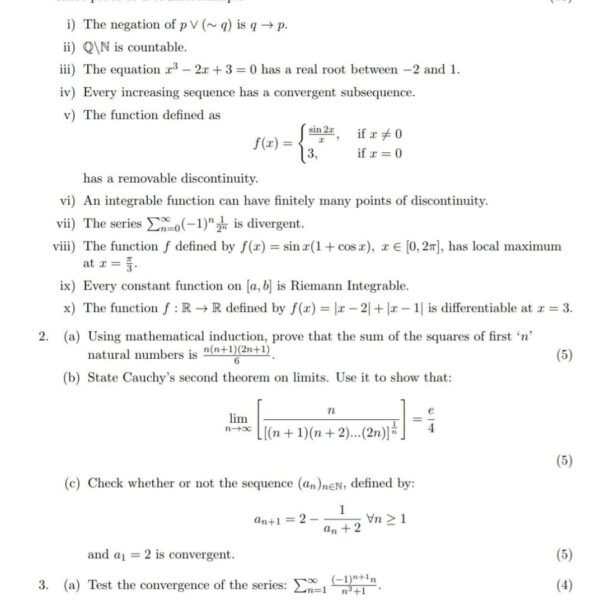 BMTC 133 QUESTION PAPER