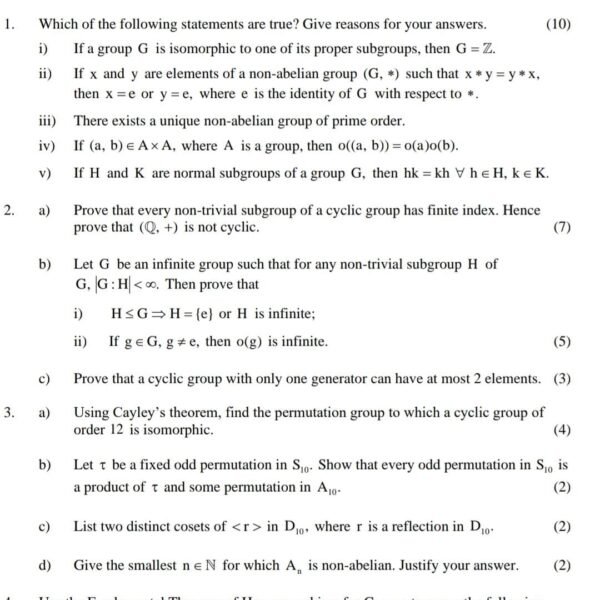 BMTC 134 QUESTION PAPER