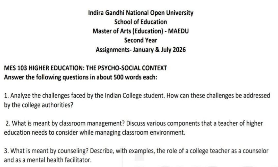 MES 103 IGNOU Solved Assignments 2026 (English) PDF Download – IGNOU Galaxy