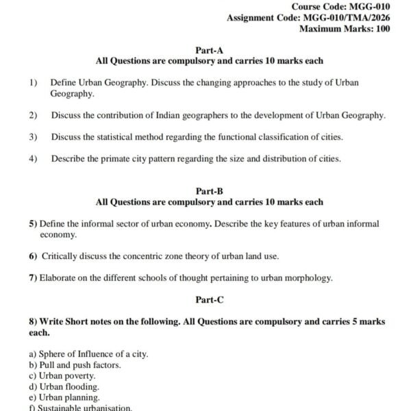 MGG 010 QUESTION PAPER