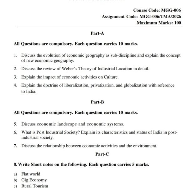 MGG 06 QUESTION PAPER