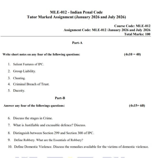 MLE 12 QUESTION PAPER