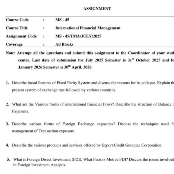 MS 45 QUESTION PAPER