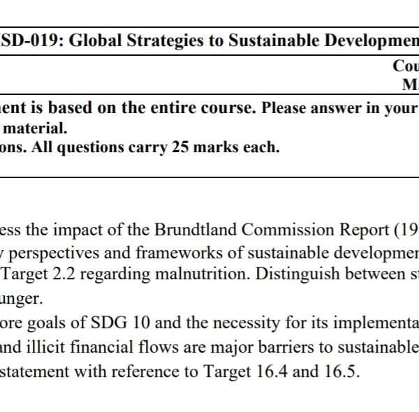 MSD 19 QUESTION PAPER