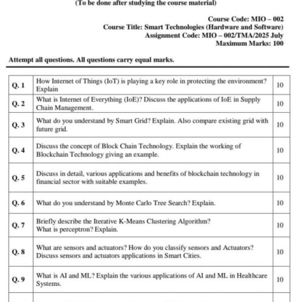 MIO-002 IGNOU Assignment