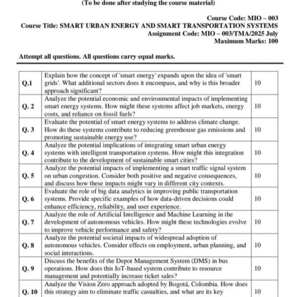 MIO-003 IGNOU Assignment