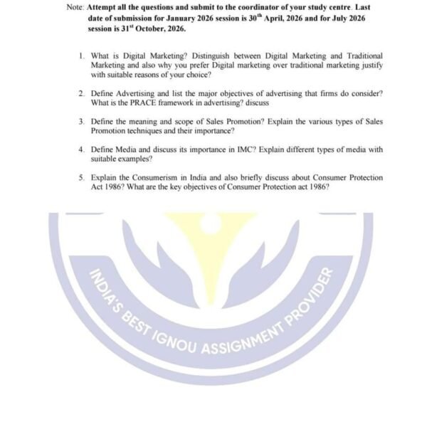 MMPM 007 IGNOU Assignment