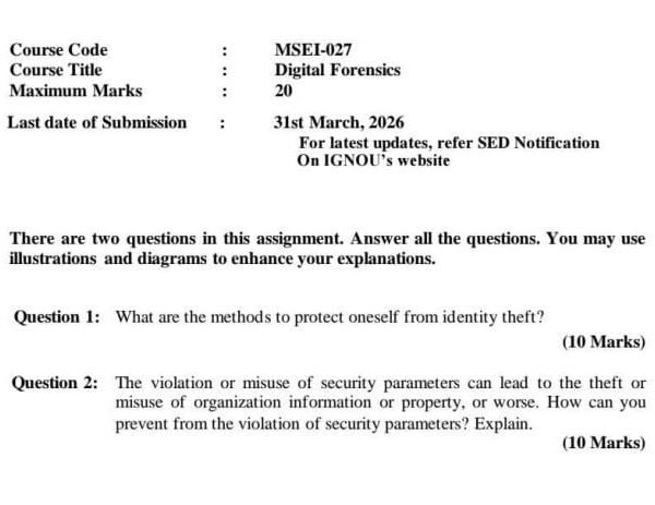 MSEI 027 IGNOU Assignment