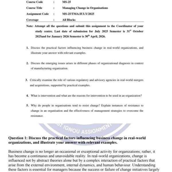 MS 25 IGNOU Assignment