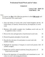 BSW 121 QUESTION PAPER