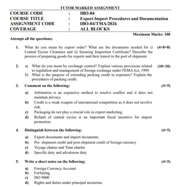 IBO 04 QUESTION PAPER