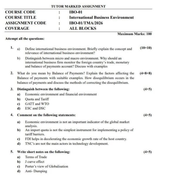 IBO 1 QUESTION PAPER