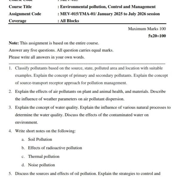 MEV 15 QUESTION PAPER