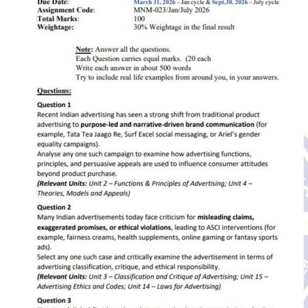 MNM 23 QUESTION PAPER