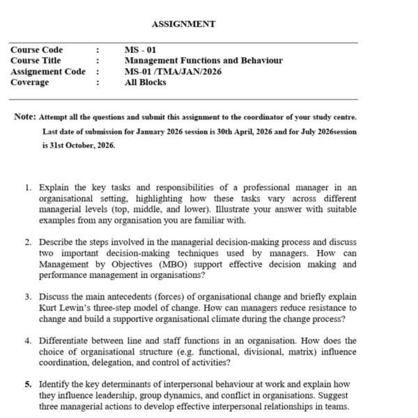 MS 01 QUESTION PAPER