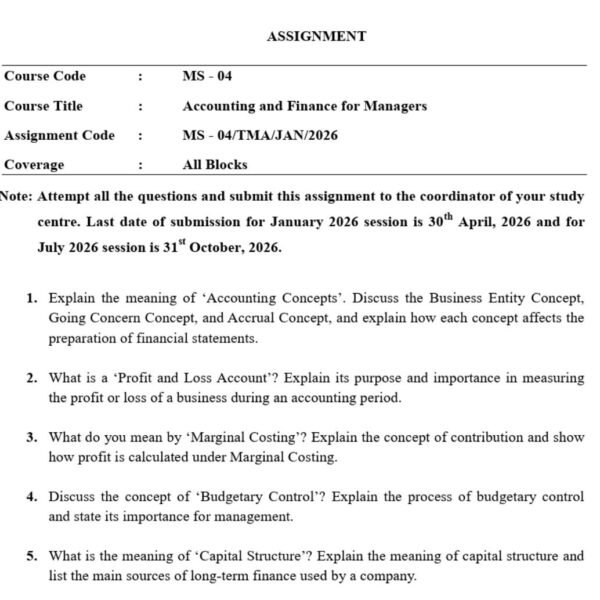 MS-04 QUESTION PAPER