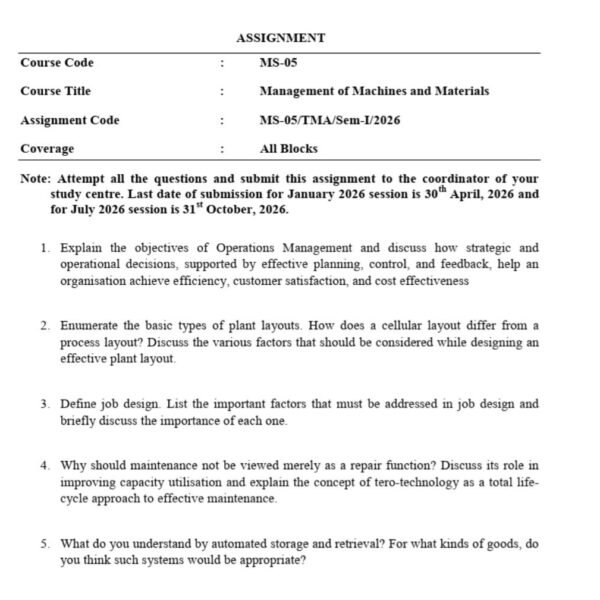 MS-05 QUESTION PAPER