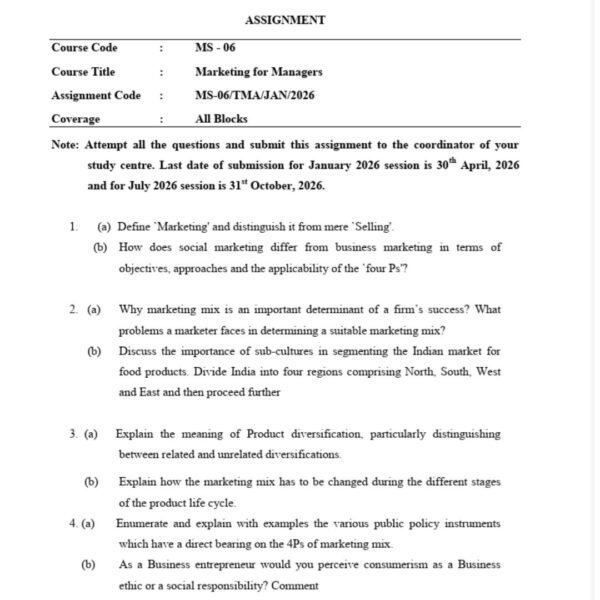 MS 06 QUESTION PAPER