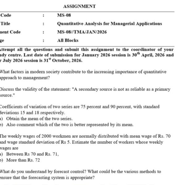 MS-08 QUESTION PAPER