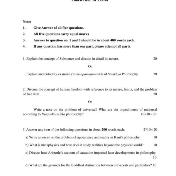 BPYE 141 IGNOU Assignment