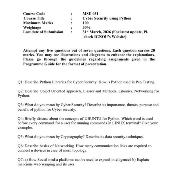 MSE 031 IGNOU Assignment