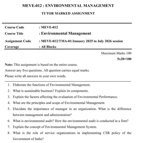 MEVE 12 QUESTION PAPER