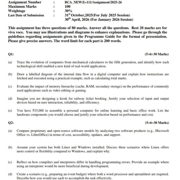 BCS 111 QUESTION PAPER