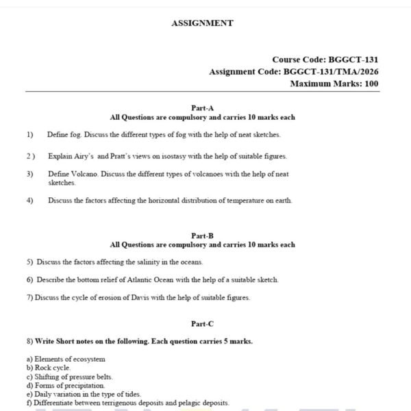 BGGCT-131 QUESTION PAPER