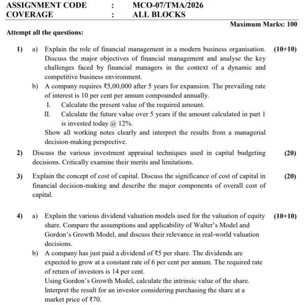 MCO 07 QUESTION PAPER