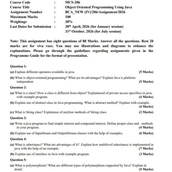MCS-206 QUESTION PAPER