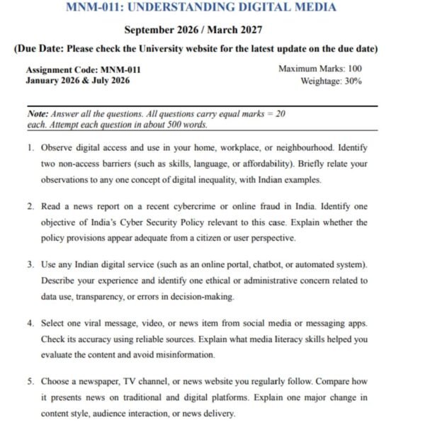 MNM 11 QUESTION PAPER