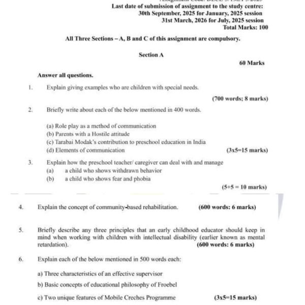 DECE 3 IGNOU Assignment