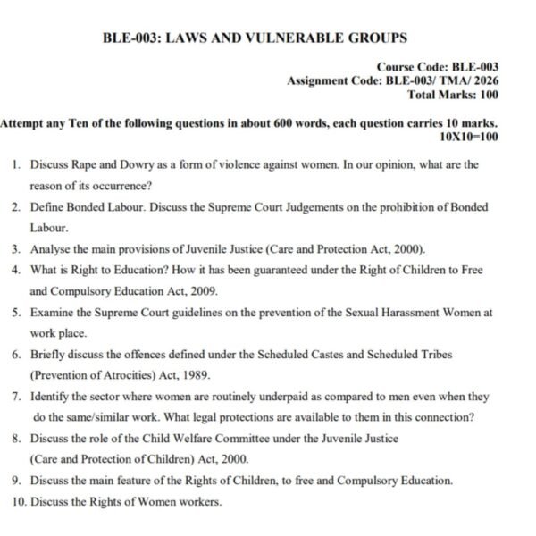 BLE 3 QUESTION PAPER