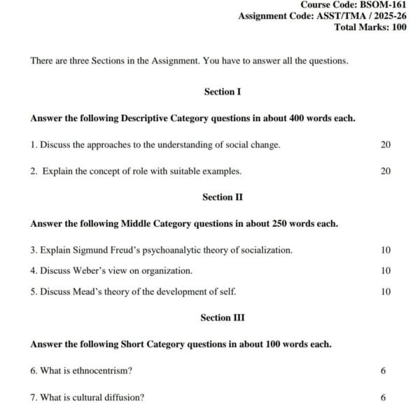 BSOM 161 QUESTION PAPER