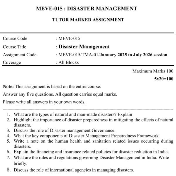 MEVE 15 QUESTION PAPER