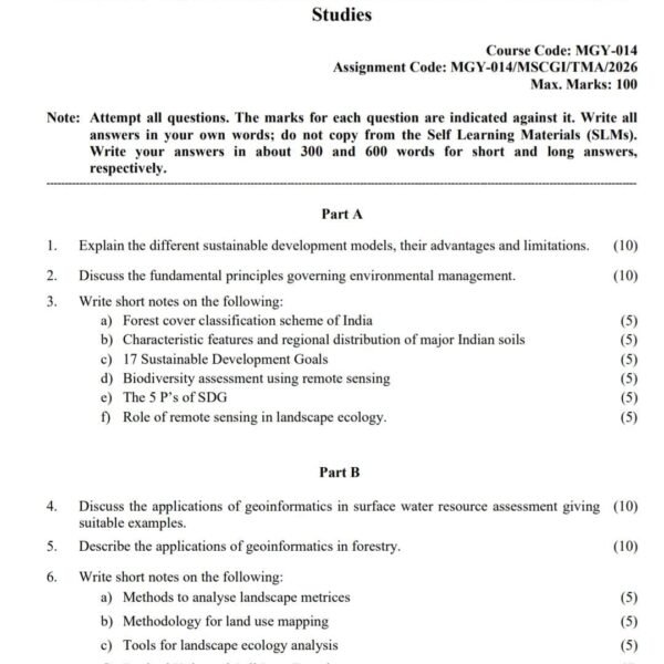 MGY 14 QUESTION PAPER