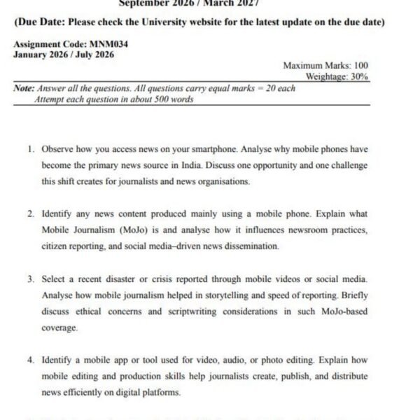 MNM 34 QUESTION PAPER
