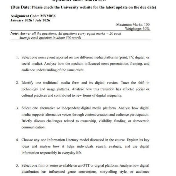 MNM 36 QUESTION PAPER