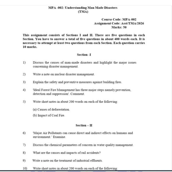 MPA 002 QUESTION PAPER