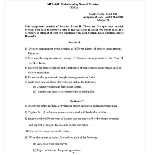 MPA 01 QUESTION PAPER