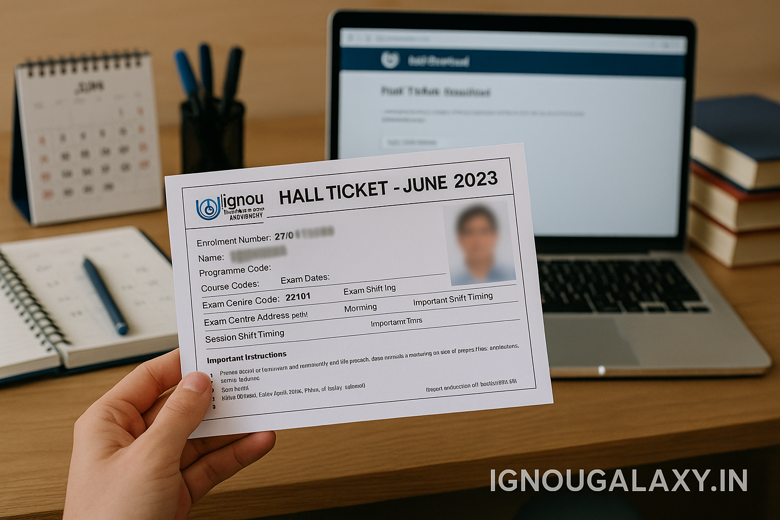 IGNOU Hall Ticket June 2023