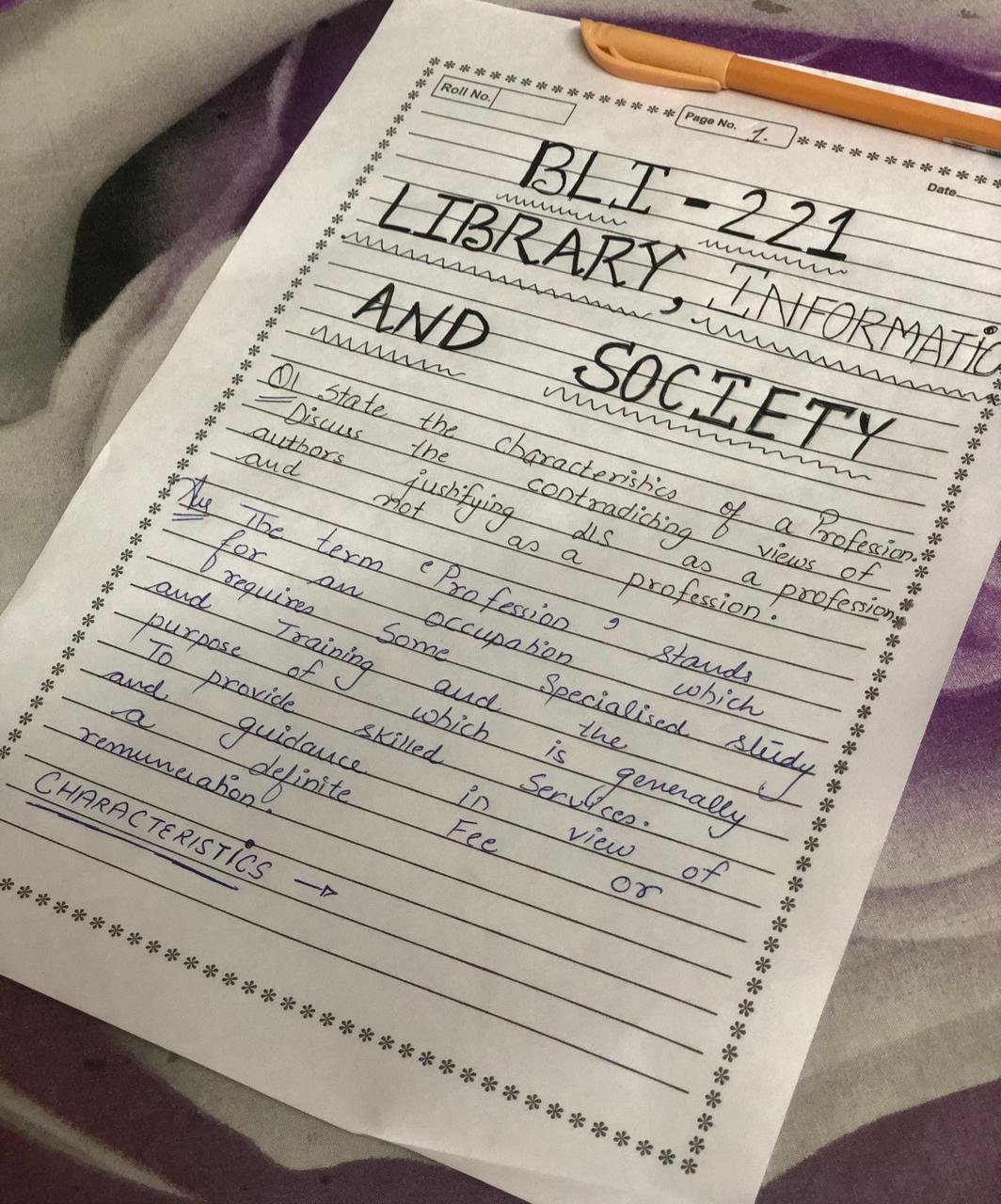 Handwriting presentation sample 1