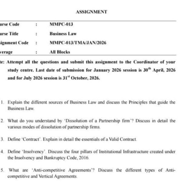 MMPC 013 IGNOU Assignment