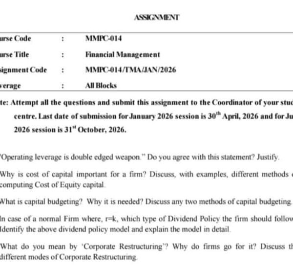 MMPC 014 IGNOU Assignment
