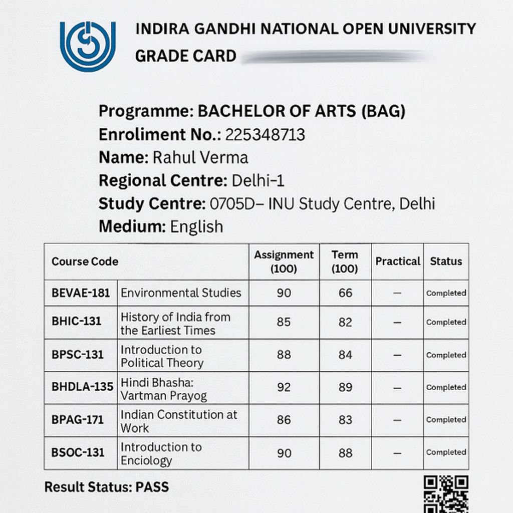 IGNOU Grade Card